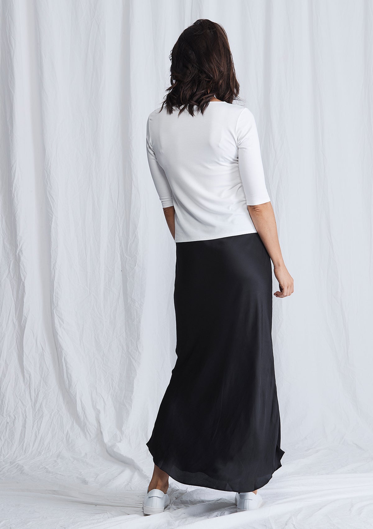 Luxe Deluxe Look Again Bias Cut Long Midi Skirt