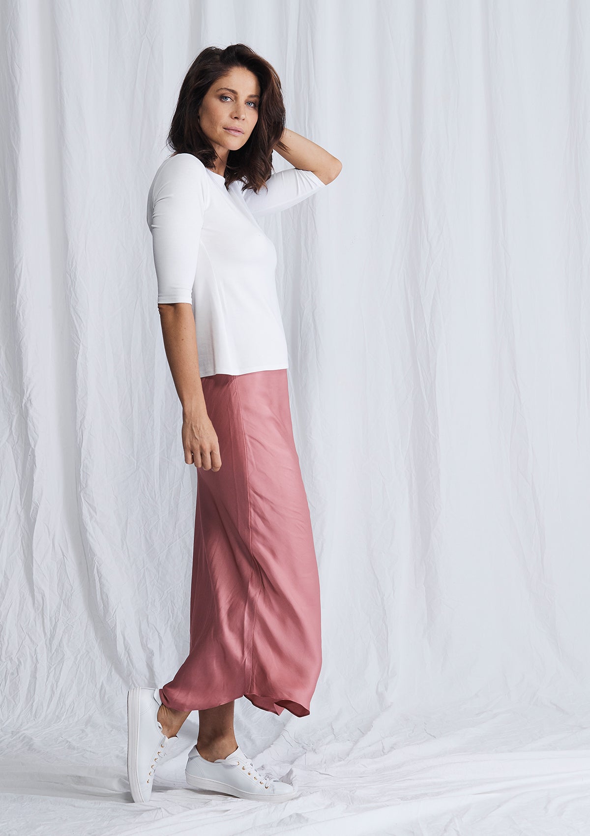 Luxe Deluxe Look Again Bias Cut Long Midi Skirt