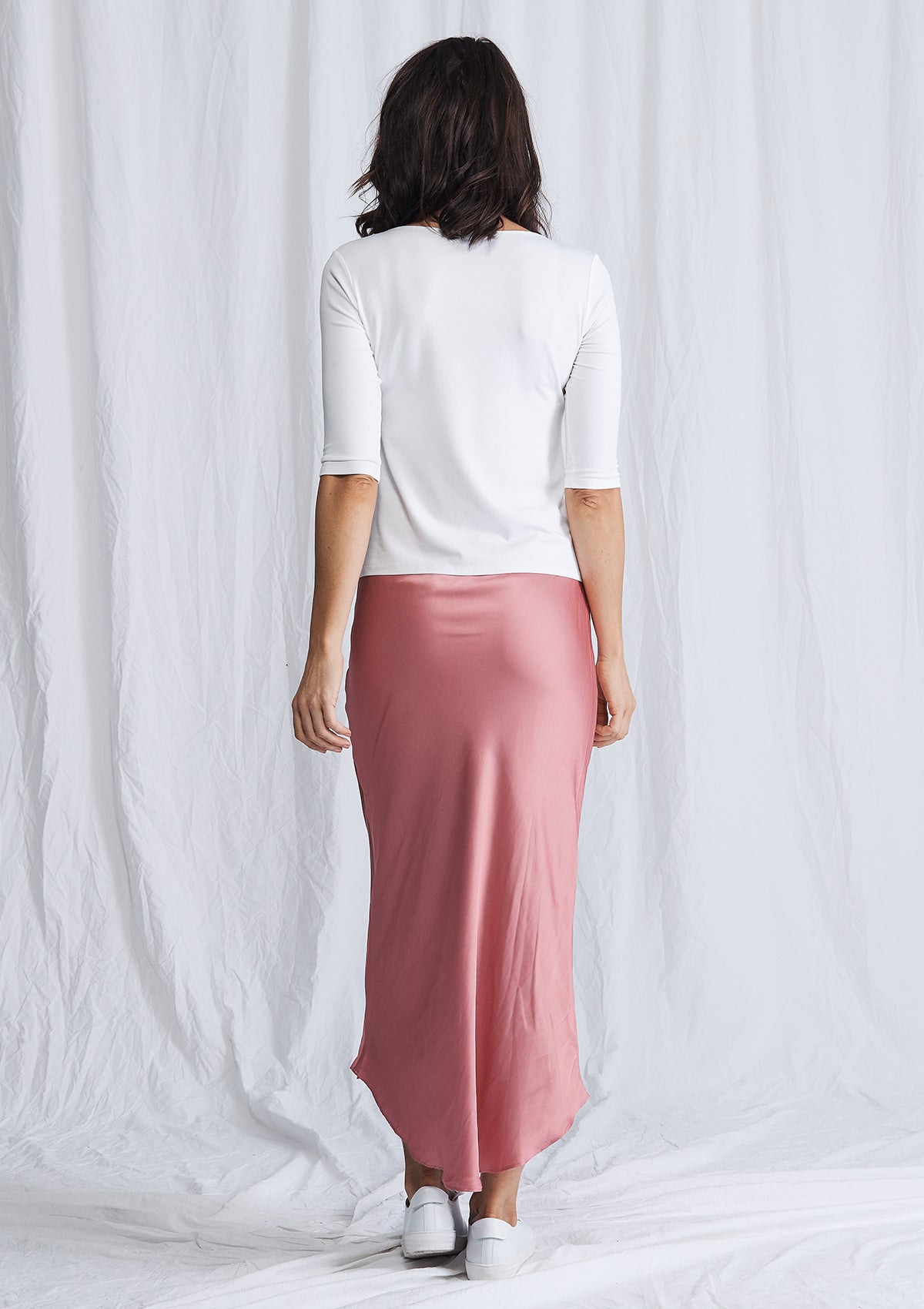 Luxe Deluxe Look Again Bias Cut Long Midi Skirt