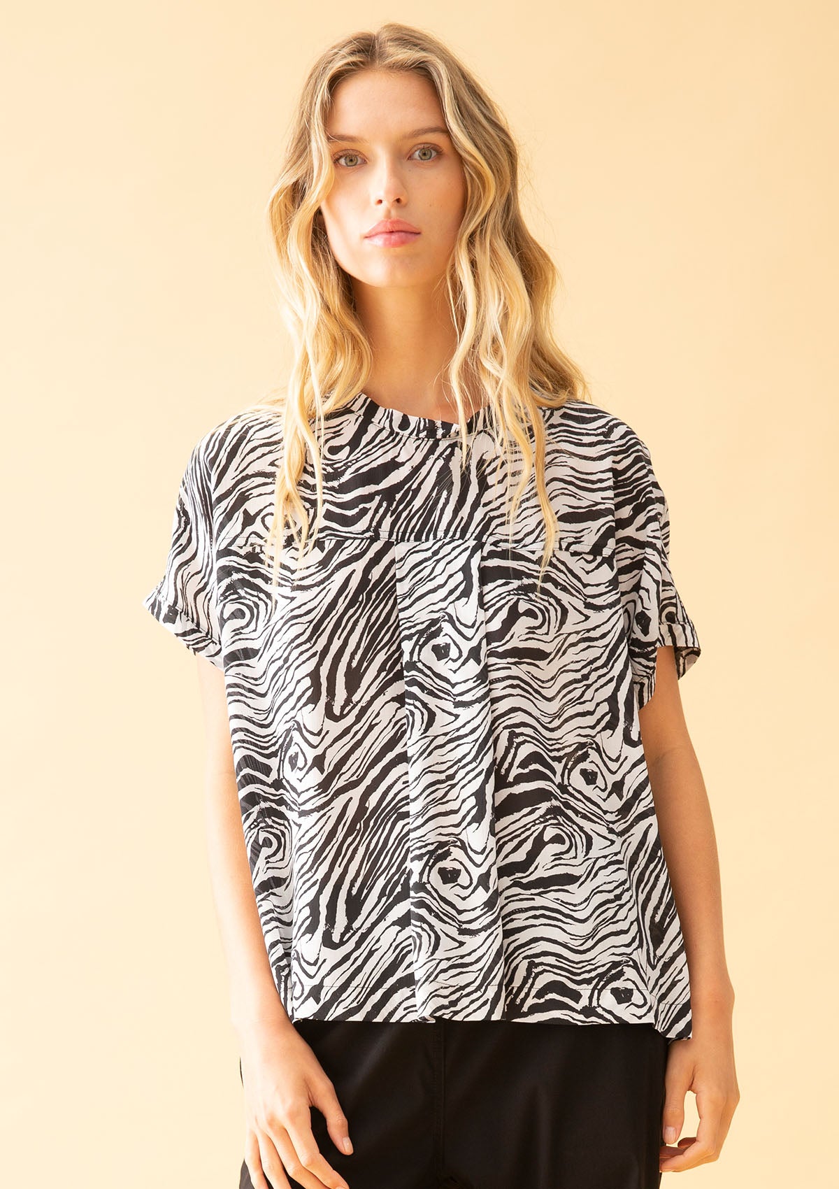 Mela Purdie Swirl Print Silk Two Way Shell