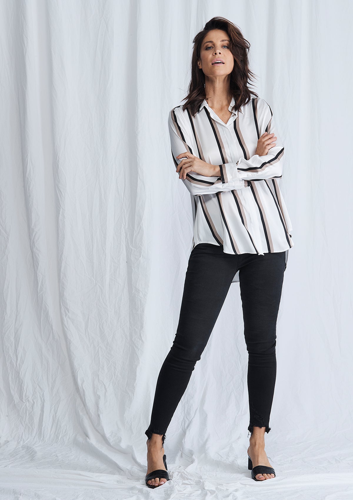 Mela Purdie Moulin Stripe Satin Soft Shirt