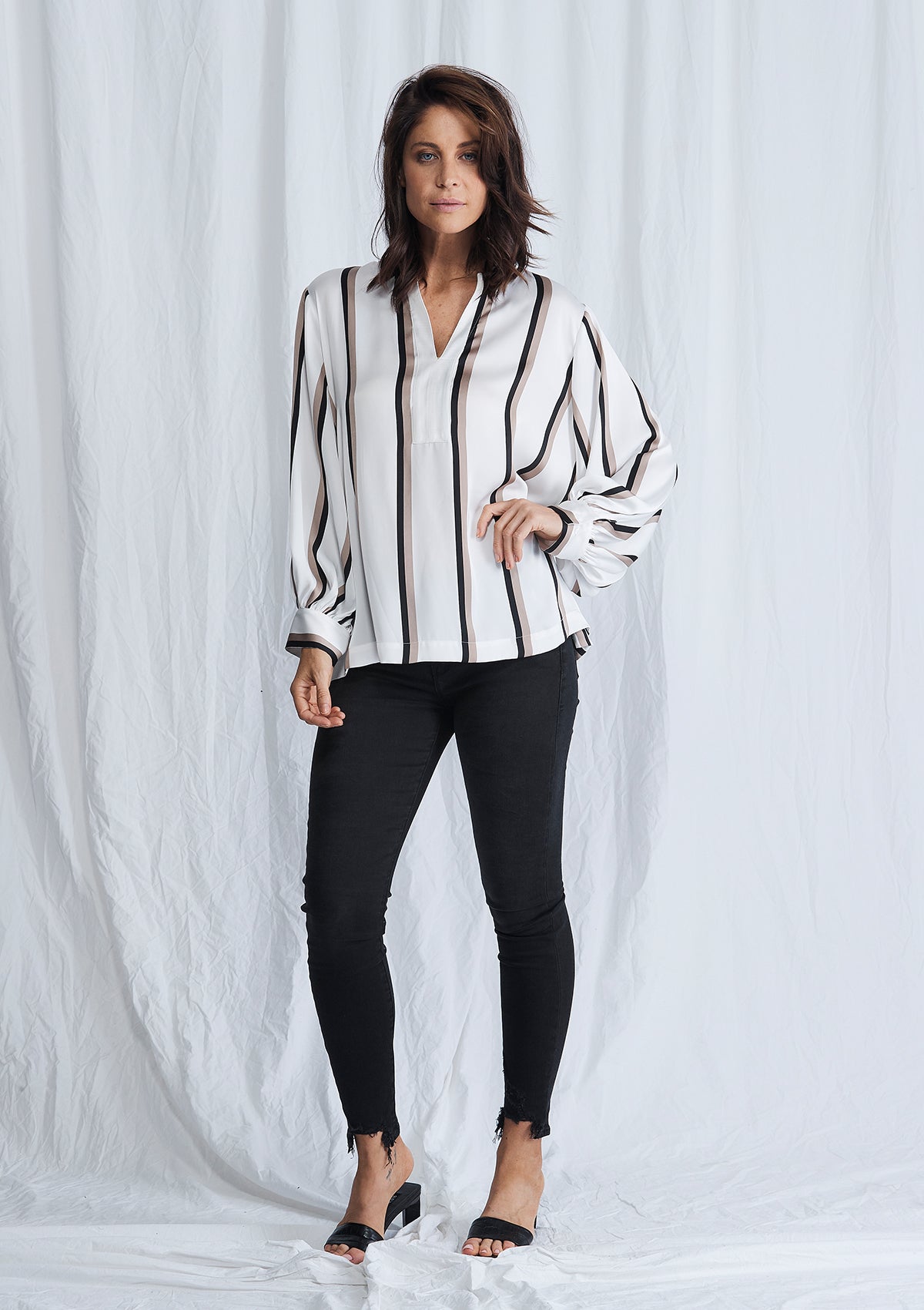 Mela Purdie Moulin Stripe Satin Spear Top