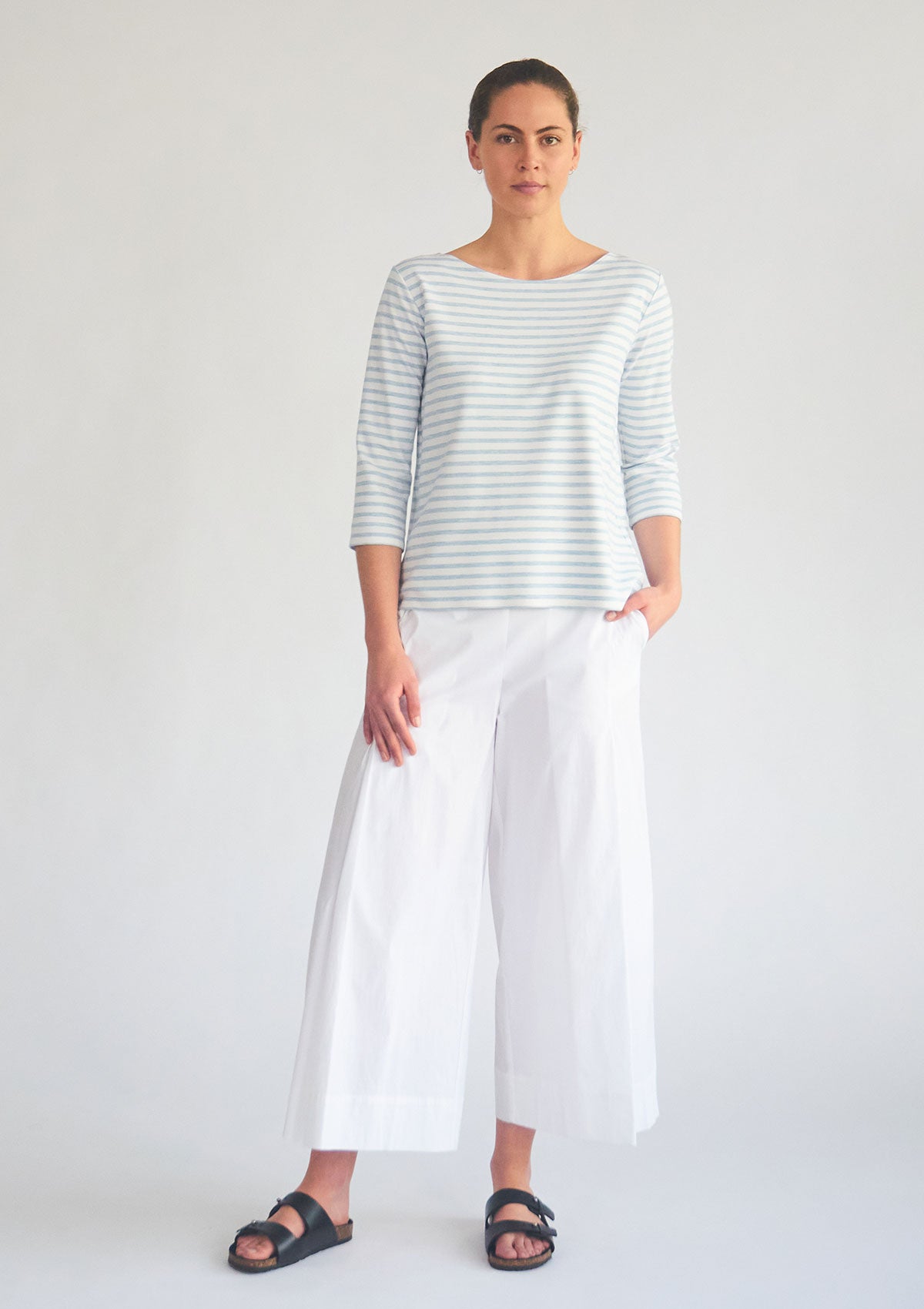 Mela Purdie Sky Stripe Compact Relaxed Boatneck