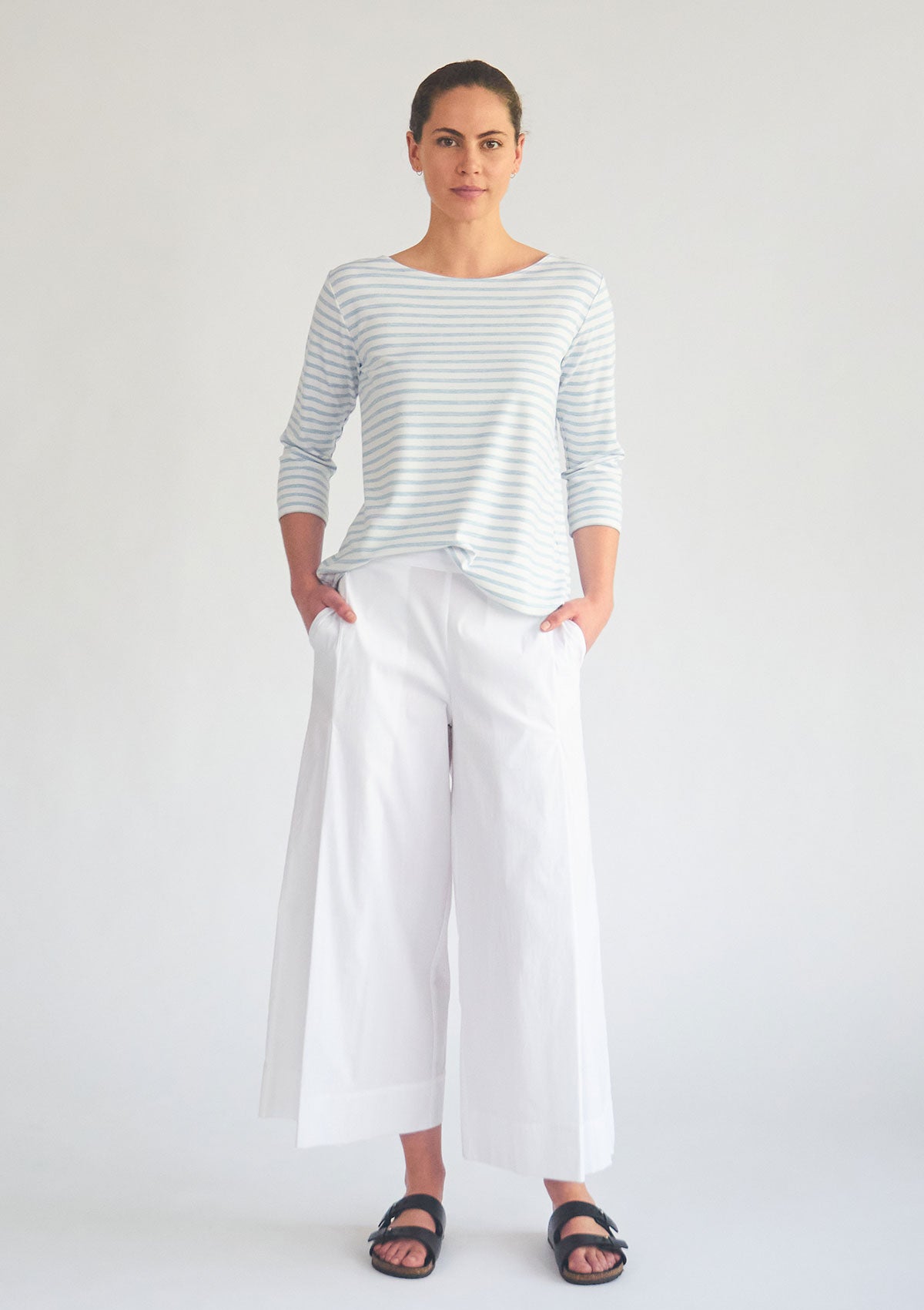 Mela Purdie Sky Stripe Compact Relaxed Boatneck