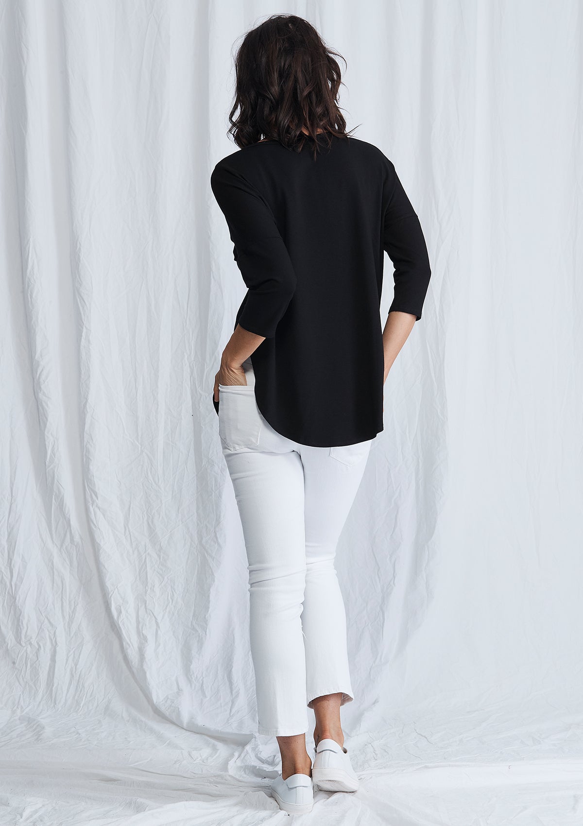 Mela Purdie Matte Jersey Zip Crescent Sweater