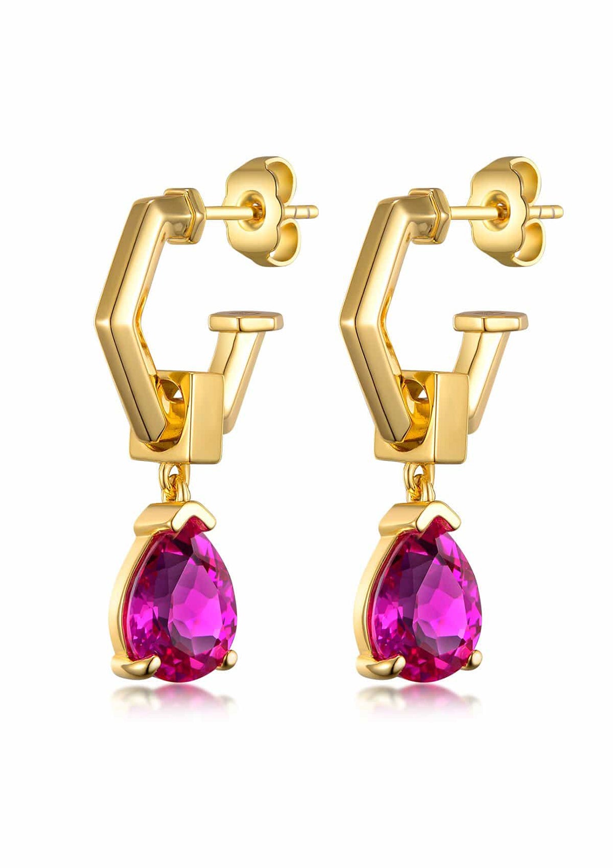 F+H Electro Earrings - Pink Corundum