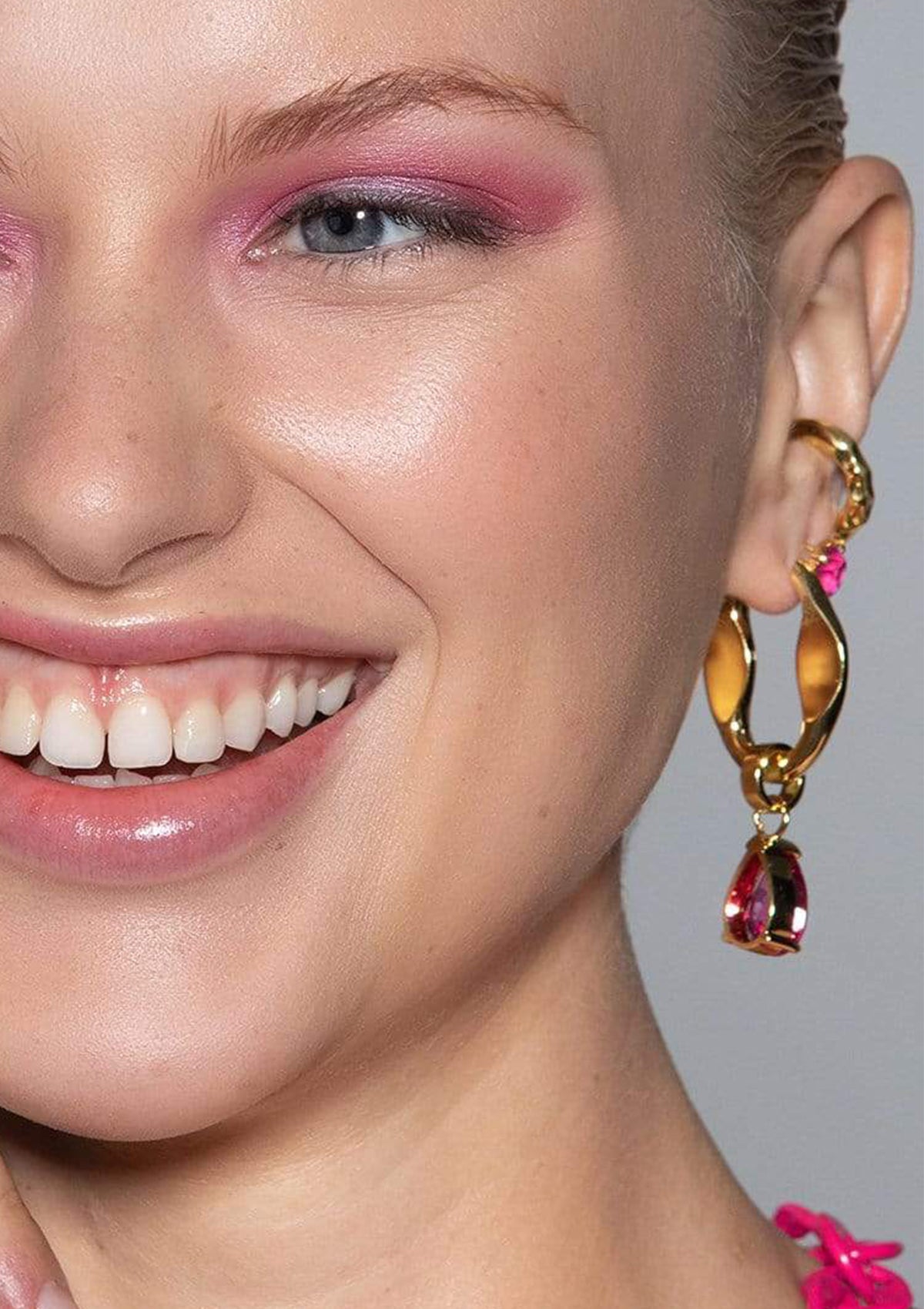 F+H Pop Earrings - Pink Corundum