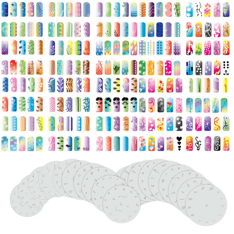 Complete Airbrush Nail Art Kit - 24 Color 480 Stencil Set, 1 - Ralphs