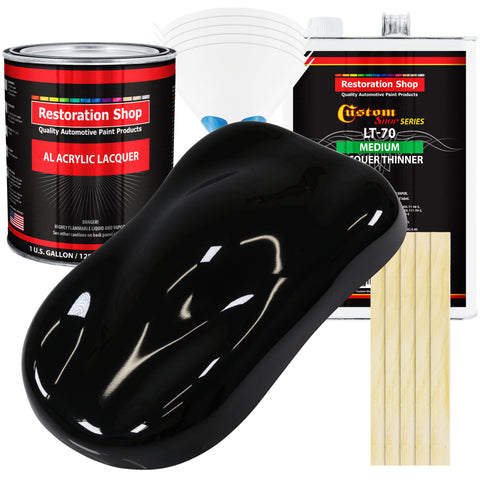 Jet Black Gloss Acrylic Lacquer 1-Gallon Kit — TCP Global