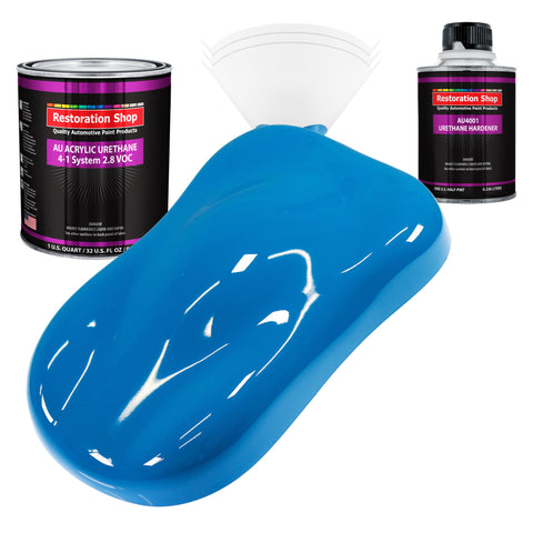 Restoration Shop - Midnight Blue Acrylic Enamel Auto Paint - Complete Quart Paint  Kit - Single Stage High Gloss 