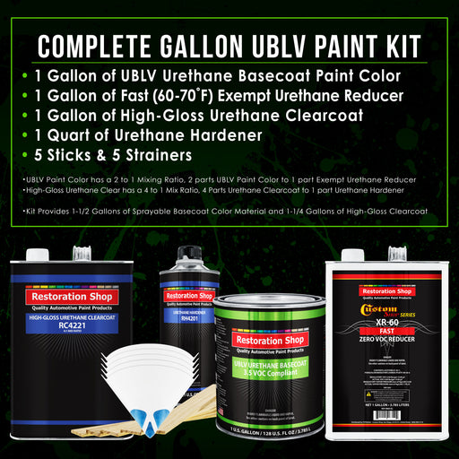 Scarlet Red - LOW VOC Urethane Basecoat with Clearcoat Auto Paint - Complete Fast Gallon Paint Kit - Professional High Gloss Automotive Coating