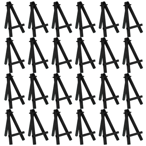 8 Small Black Wood Display Easel (6 Pack), A-Frame Artist Tripod Mini Easel  - Tabletop Stand, 8” - 6 Pack - Food 4 Less