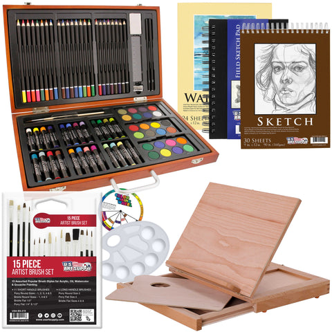 54-Piece Drawing & Sketching Art Set with 4 Sketch Pads - Graphite,  Charcoal Pencils & Sticks, 54-Piece Drawing Set - QFC