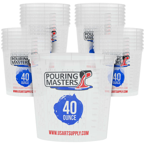 5oz (150ml) Graduated Plastic Measuring Cups 100 Cups 25 Mixing