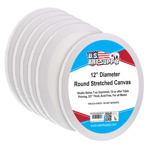 8 Inch Diameter Round 12 Ounce Primed Gesso Professional Quality Acid- —  TCP Global