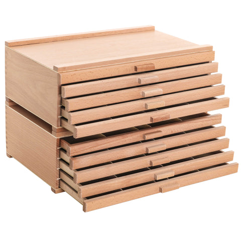 large multi-function wood artist tool box
