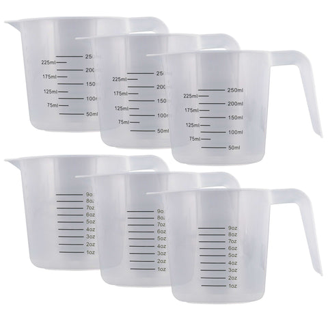 6 - 32 oz (1000 ml) Plastic Graduated Measuring Cups, Kitchen, Ounces — TCP  Global