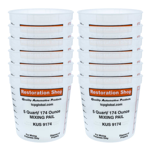 TCP Global 20 Ounce (600ml) Disposable Flexible Clear Graduated Plastic  Mixing Cups - Box of 25 Cups & 25 Mixing Sticks - Use for Paint, Resin,  Epoxy