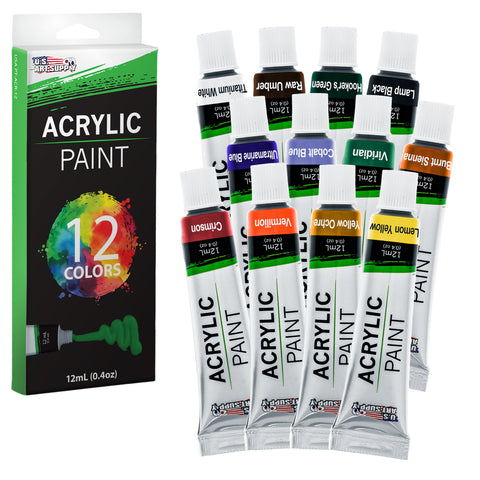 U.S. Art Supply Professional 36 Color Set of Gouache Paint in Large 18ml Tubes - Color Mixing Wheel