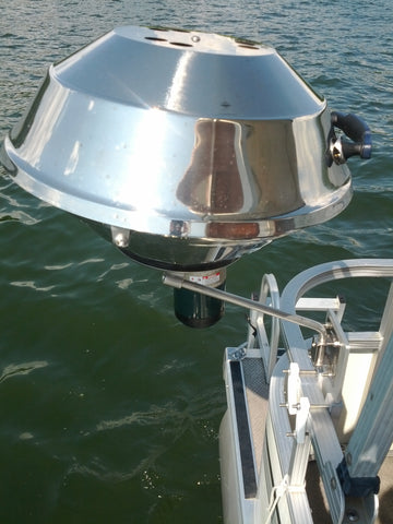 Gas Grill On A Pontoon Boat Using The V Lock Square Rail Kit