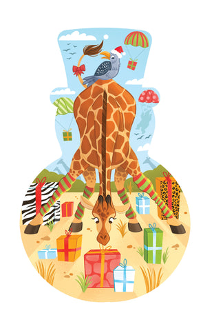Curious Giraffe Christmas Puzzle