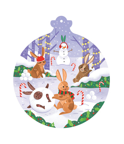 Rabbits in Snow Christmas Puzzle