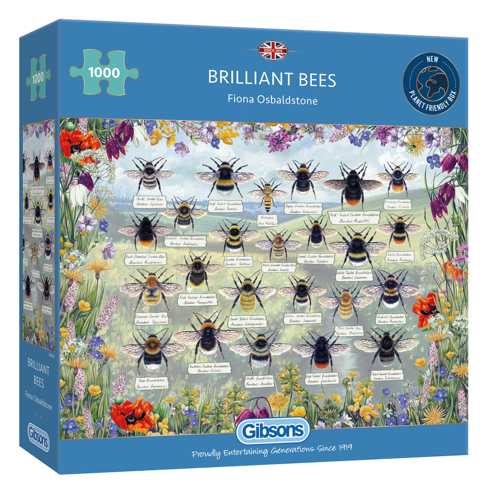 Brilliant Bees 1000 Piece Jigsaw Puzzle Box Gibsons