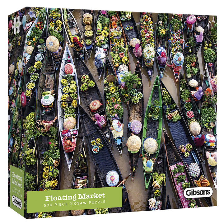 Floating Market jigsaw puzzle box with preview image of the puzzle.