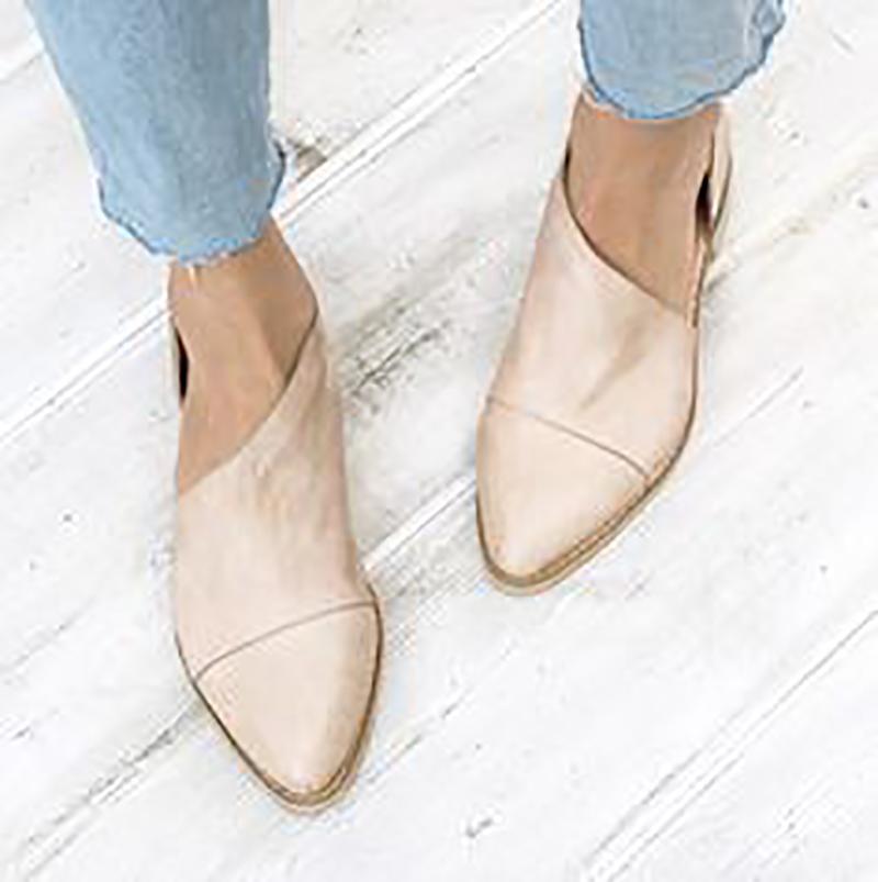 fashion retro pointed shallow flat sole shoes