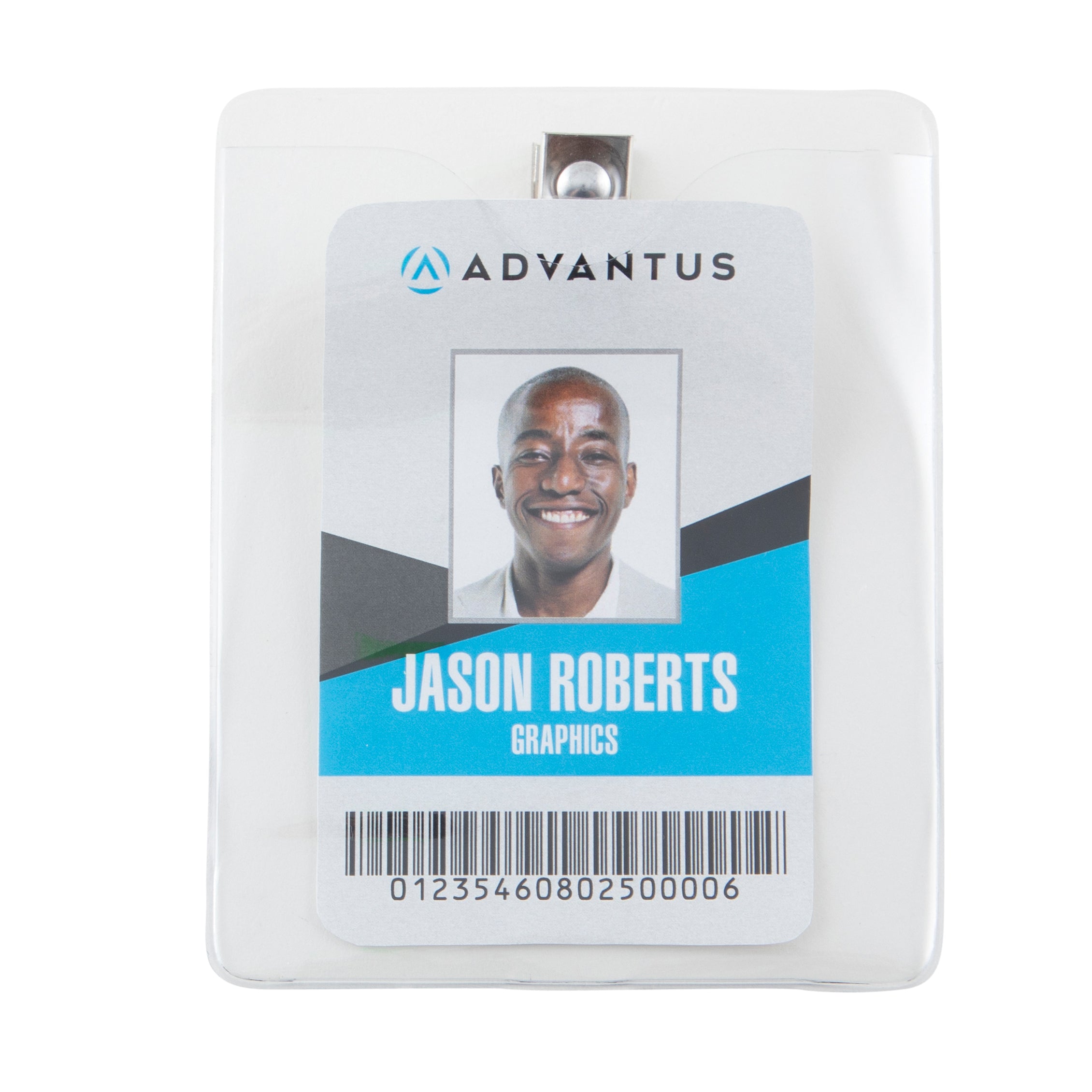 Advantus ID Badge Holder with Clip, Vertical, 3.125 in. W x 3.75