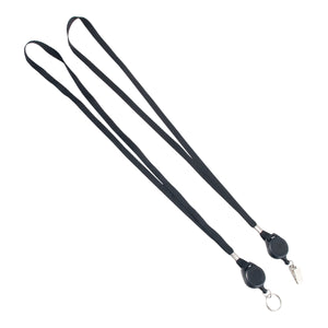 Lanyard TULIP with clip away and metal hook black
