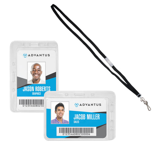 Advantus Antimicrobial ID & Security Badge and Reel Combo Pack, 20