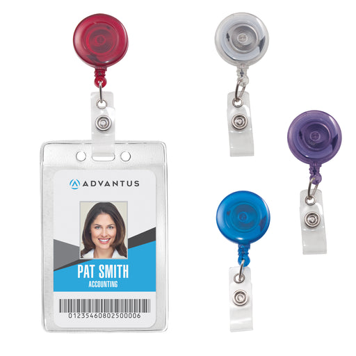 Advantus Retractable ID Card Reels with Badge Straps, Assorted, 20/PK —  Shop Advantus