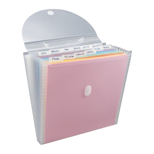 ZENXUS Hanging Organizer, 12x12 Paper Storage, Deep Pocket Vinyl Holder, for Cardstock, Scrapbook, Craft Paper, 3 Door Hooks Included