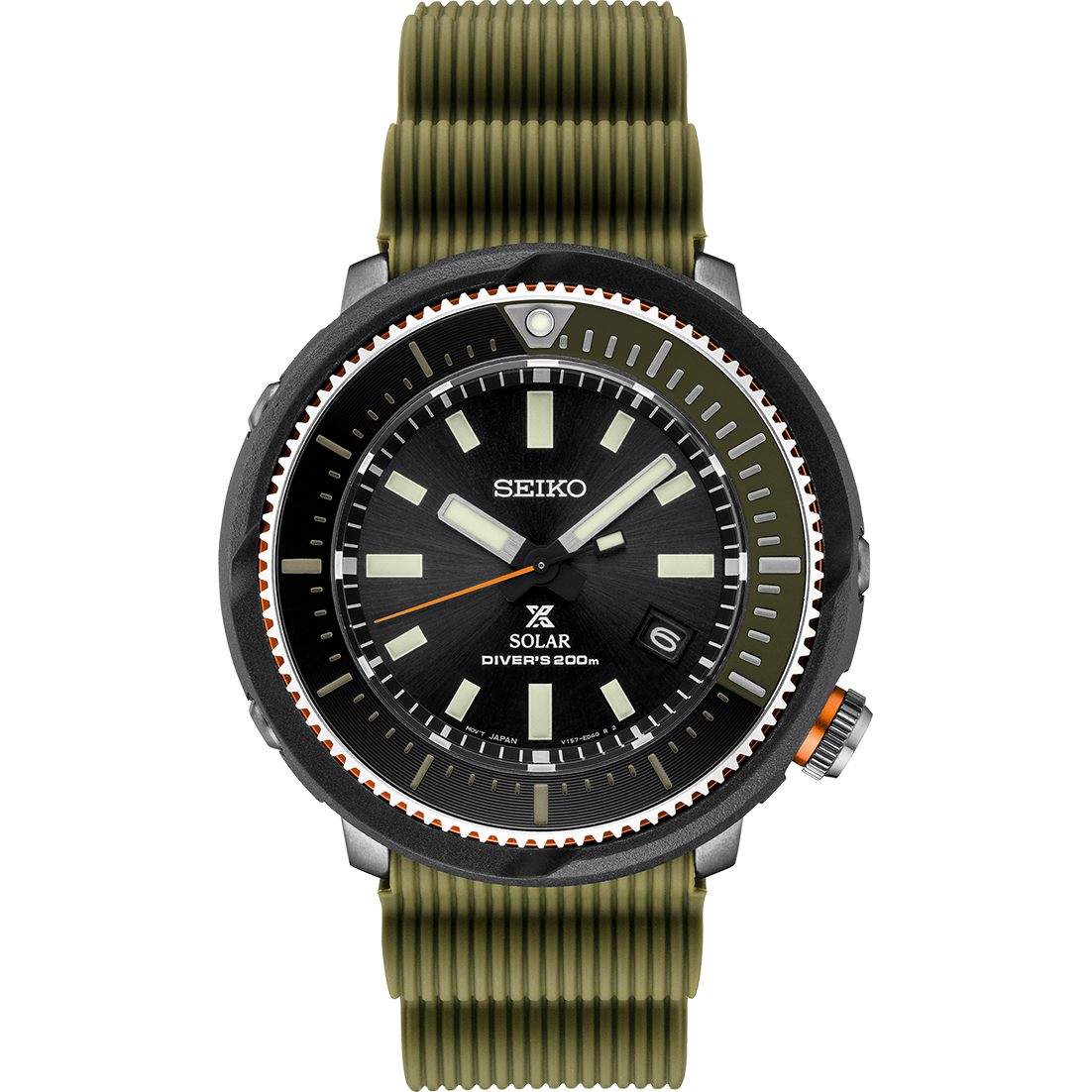 Seiko SNE547 Prospex Solar Tuna Can Green Rubber Strap – Watchkeeper