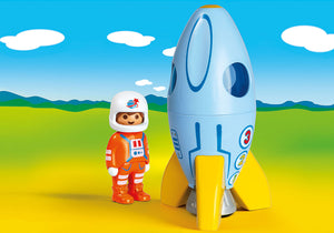 Playmobil 1.2.3 Astronaut with Rocket