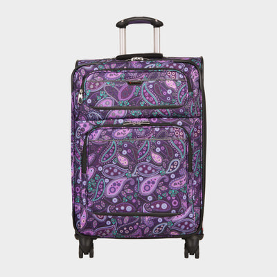 purple paisley luggage set