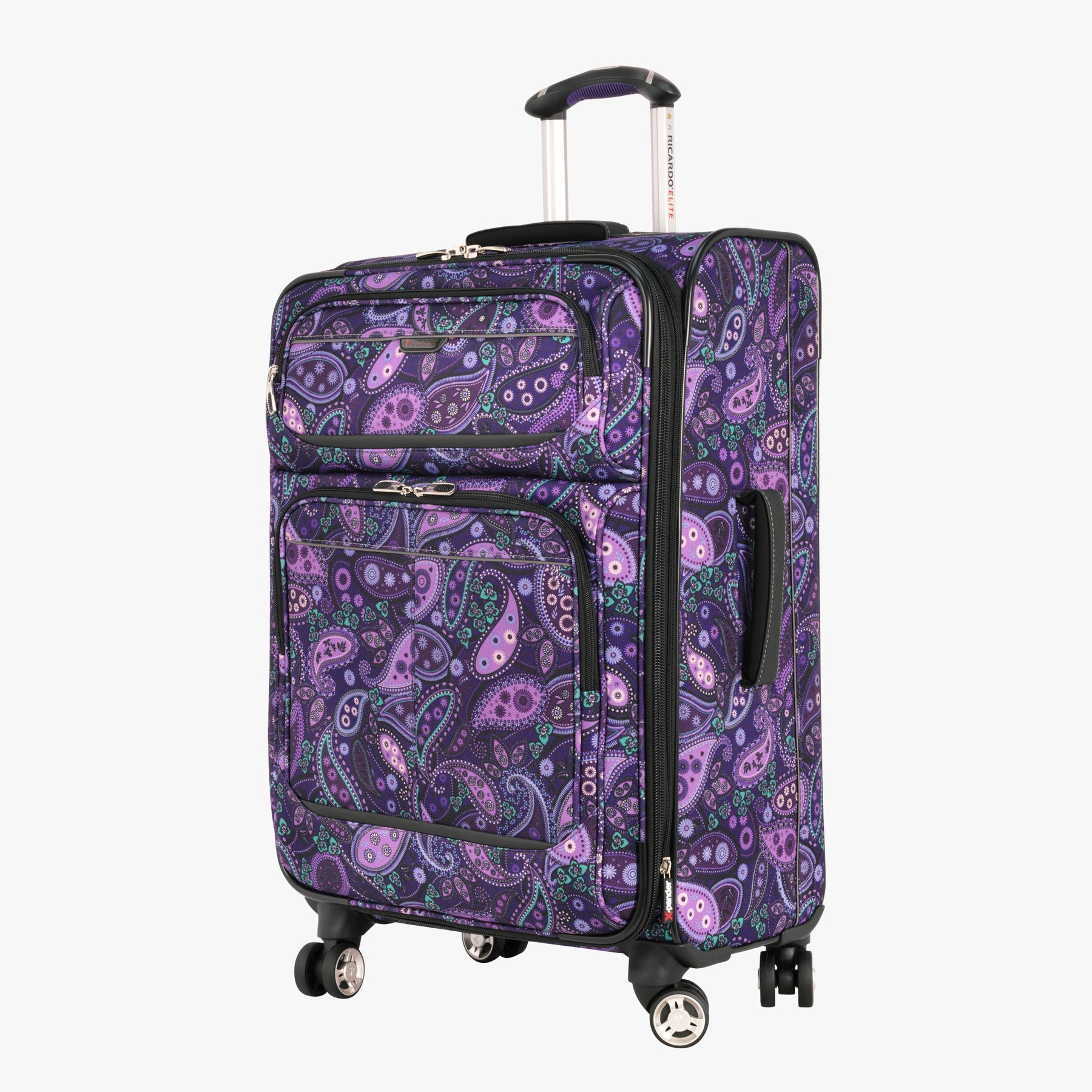 purple paisley luggage set