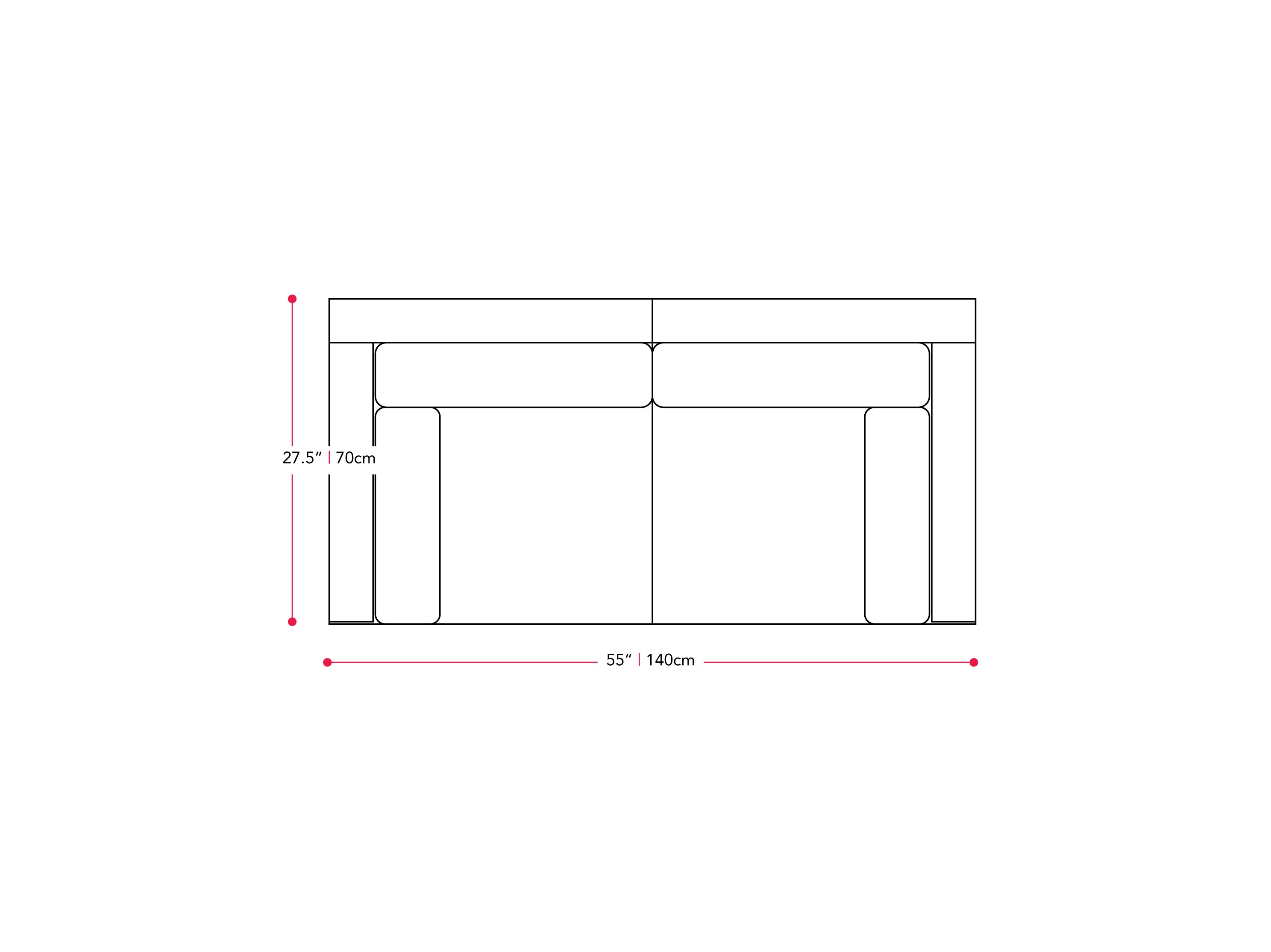 blended grey and oxford blue Outdoor Loveseat, 2pc Parksville Collection measurements diagram by CorLiving#color_blended-grey-and-oxford-blue