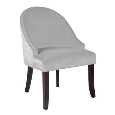 white Velvet Curved Chair CorLiving Collection product image by CorLiving#color_white