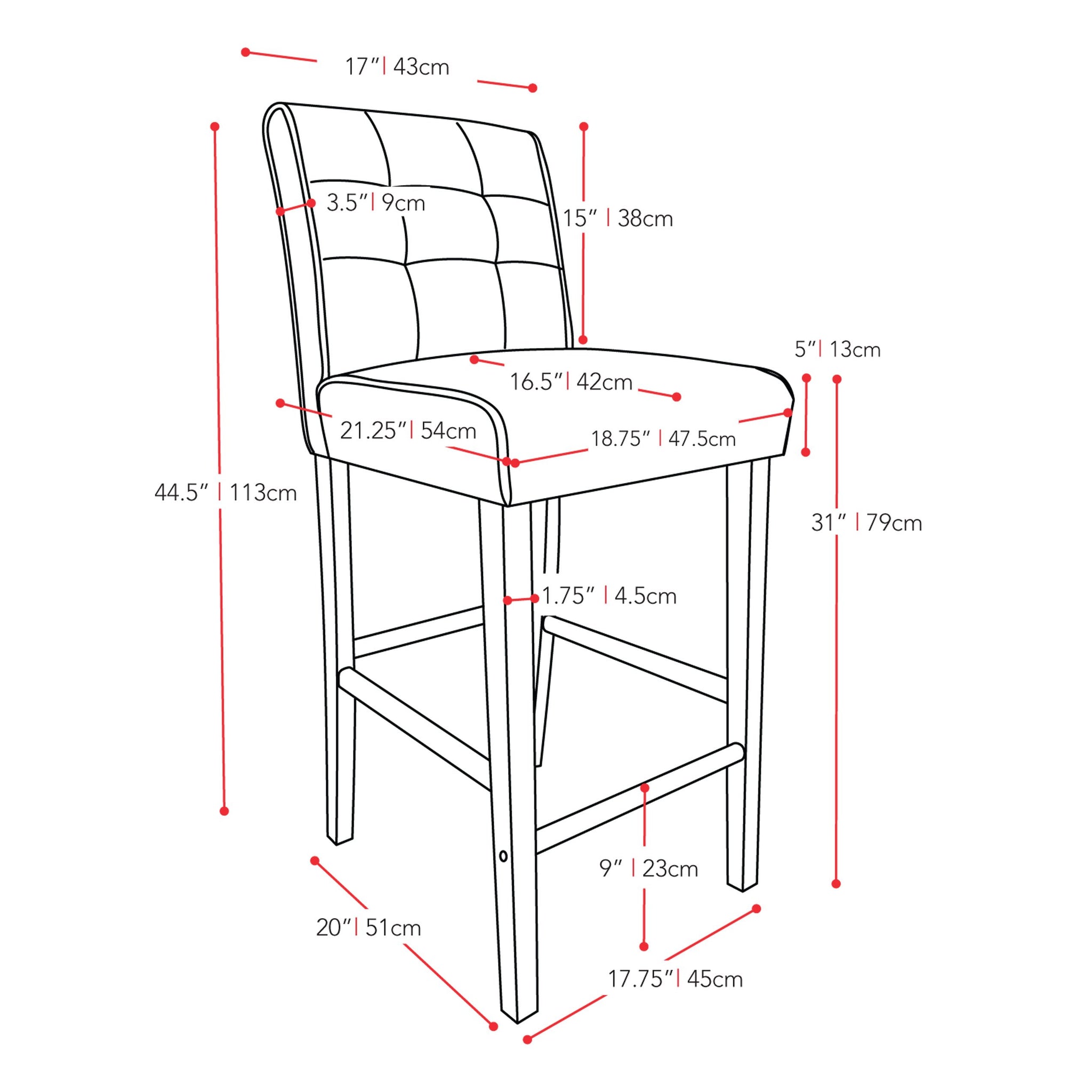 Footrest Height For Bar Stool