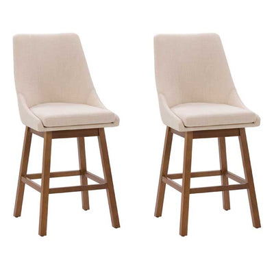High Back Bar Stools Set of 2 | Solid Wood Legs | CorLiving Furniture