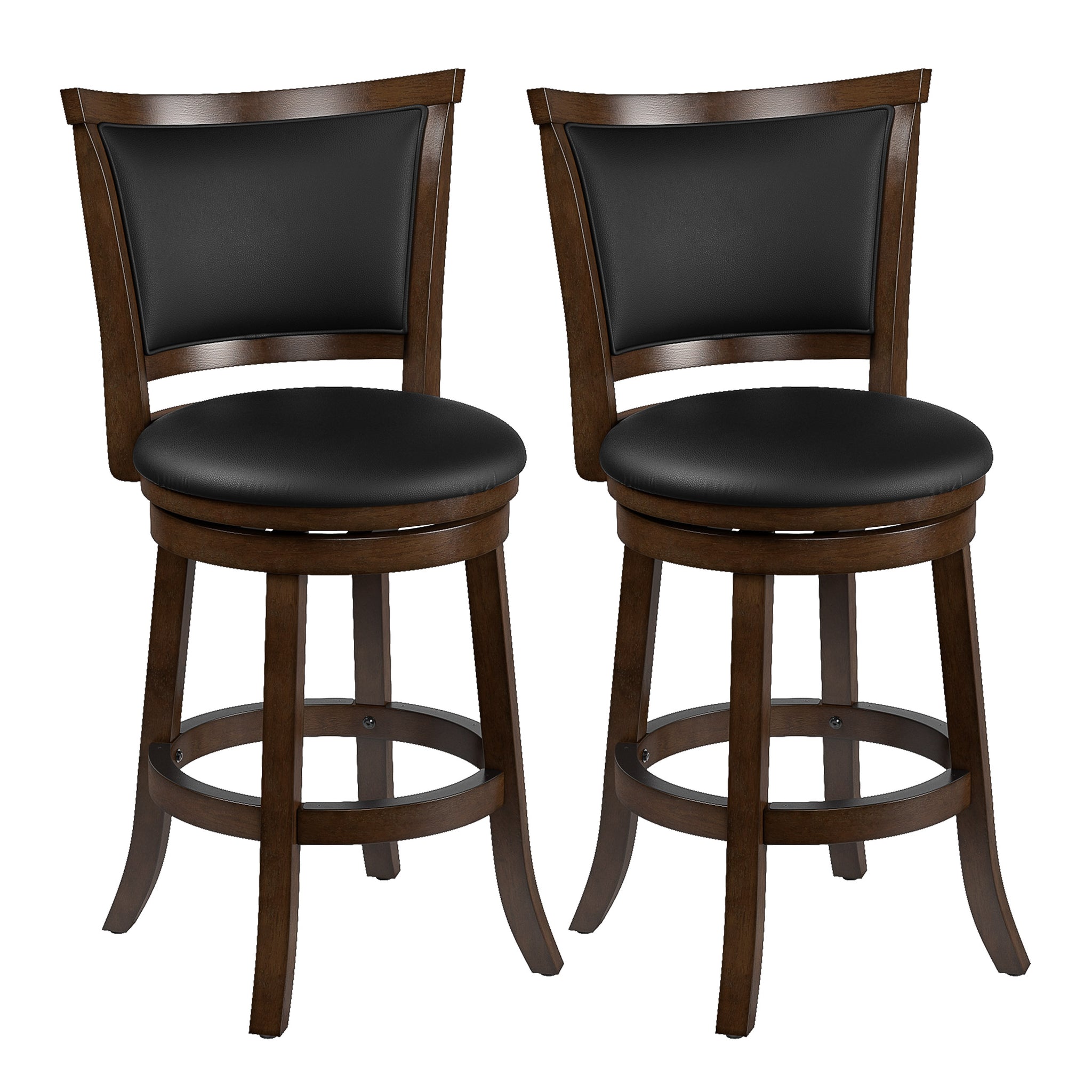 Woodgrove Counter Height Wood Bar Stools With Pu Leather Seat And Back Corliving Furniture Us