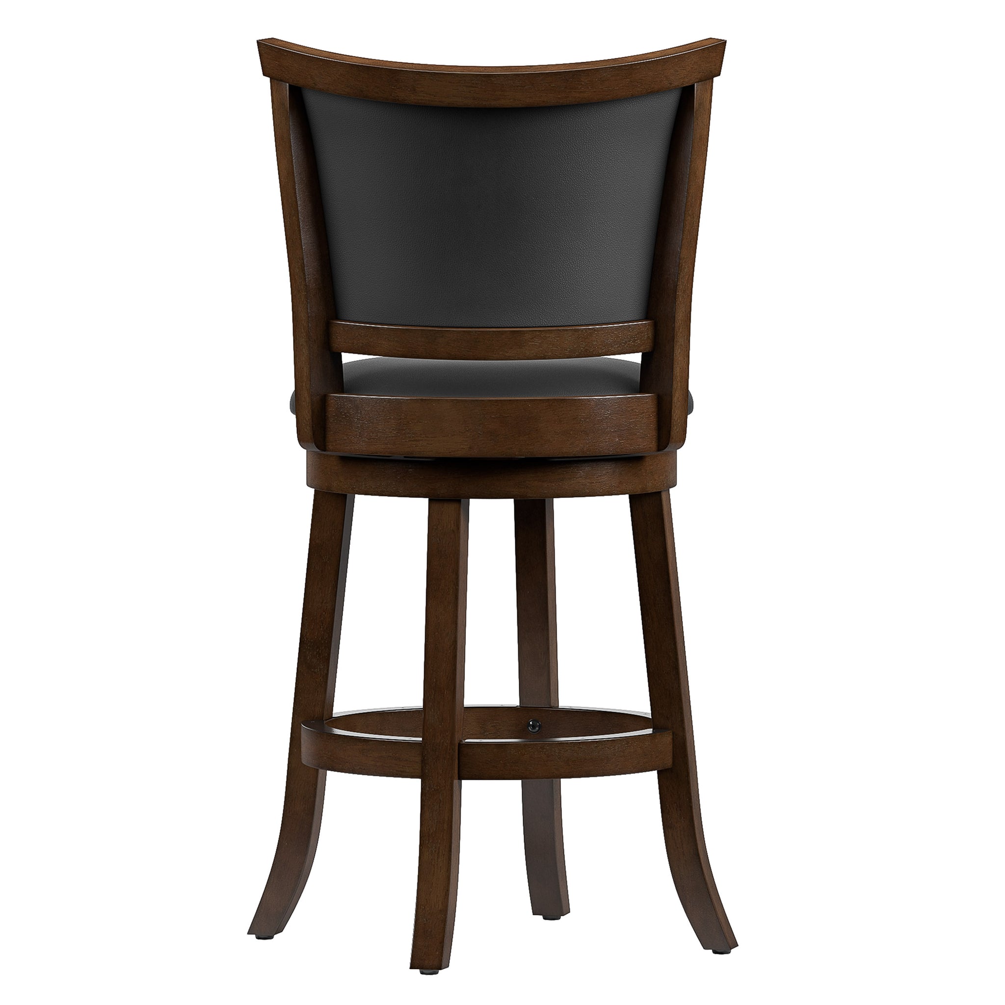 woodgrove counter height wood bar stools with pu leather seat and backrest  set of 2