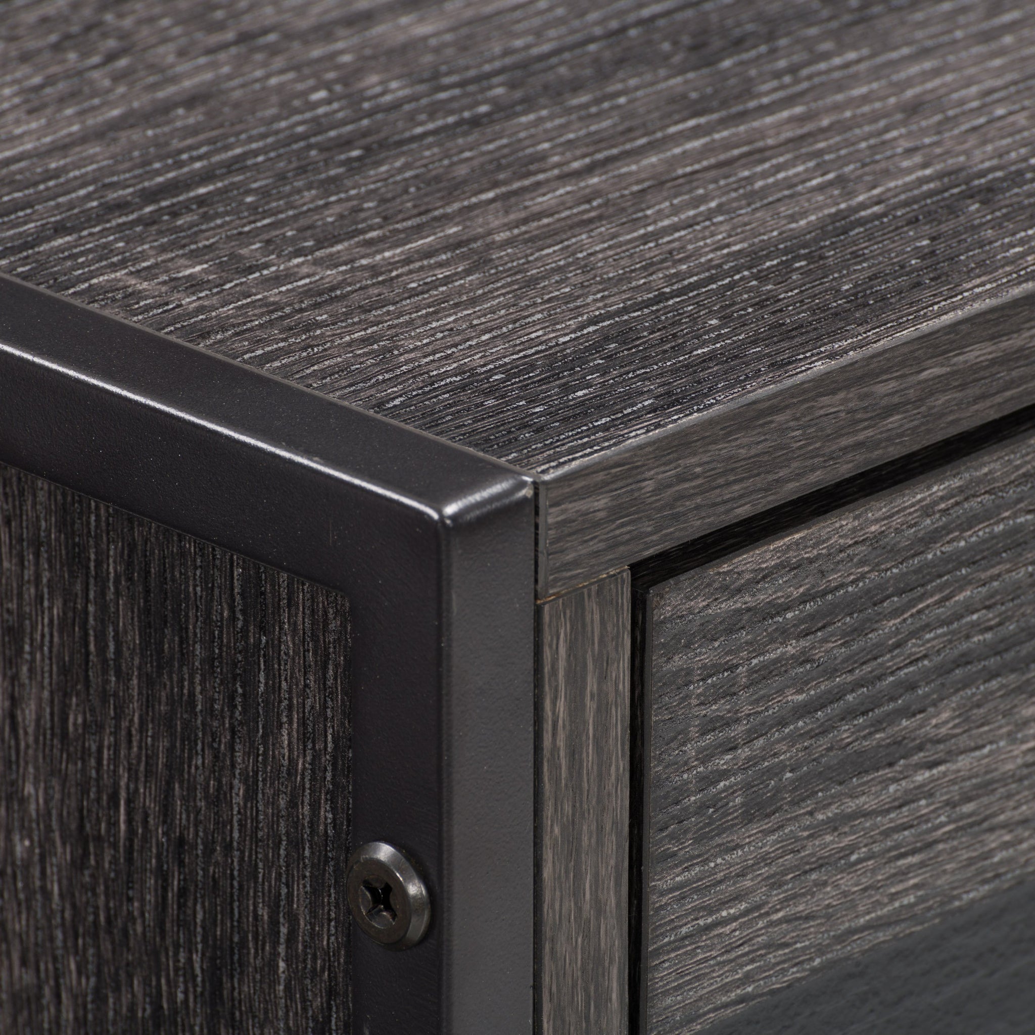 Entryway Table With 2 Drawers And Shelf Distressed Carbon Grey