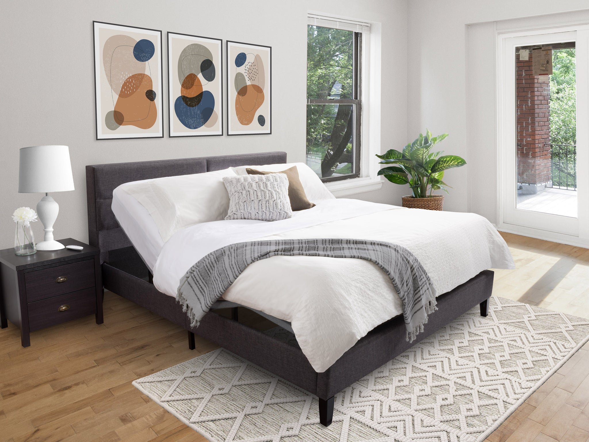 Electric Adjustable Metal Queen Bed Frame — CorLiving Furniture US