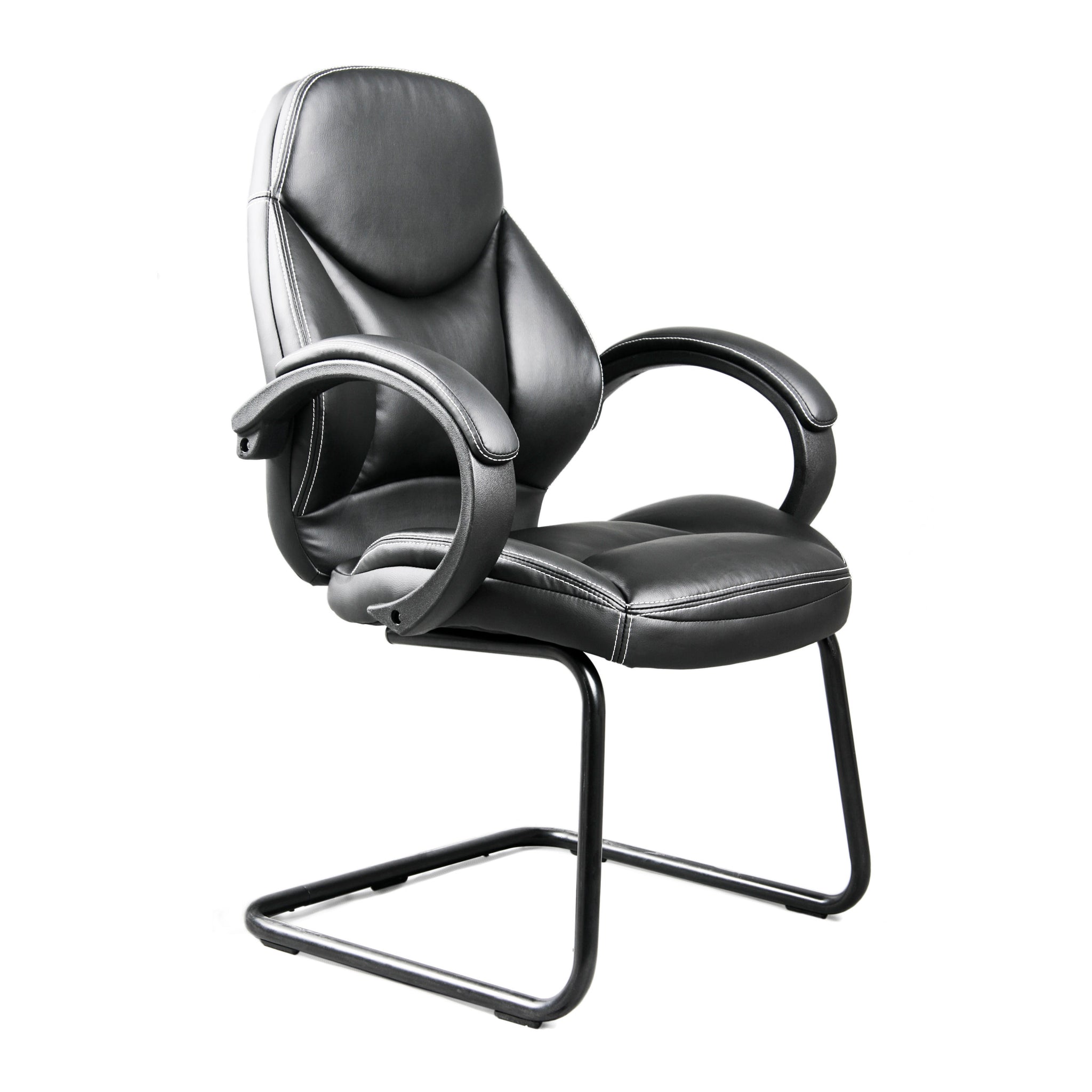 workspace black bonded leather office guest chair  clearance  final sale