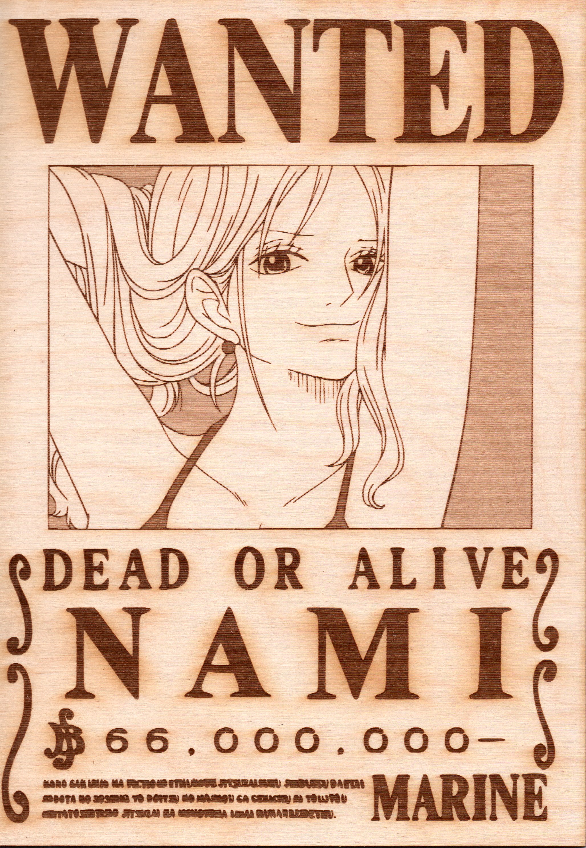 One Piece Nami Wooden Wanted Poster Tantrumcollectibles Com