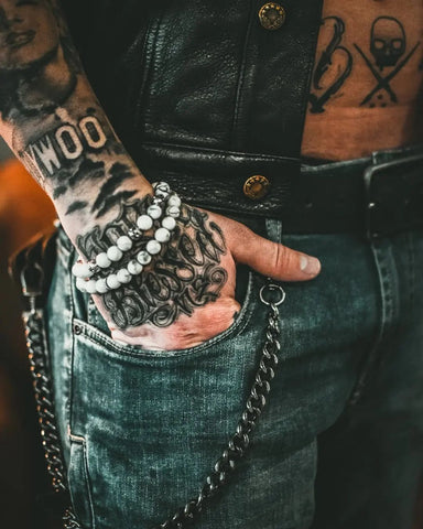 Chisel Men's Genuine Leather Matte Black ID Bracelet | Eve's Addiction