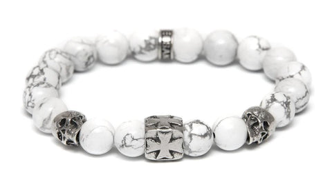 SAMPLE SALE - White Howlite Gemstone Bracelet #2 – DORSYA